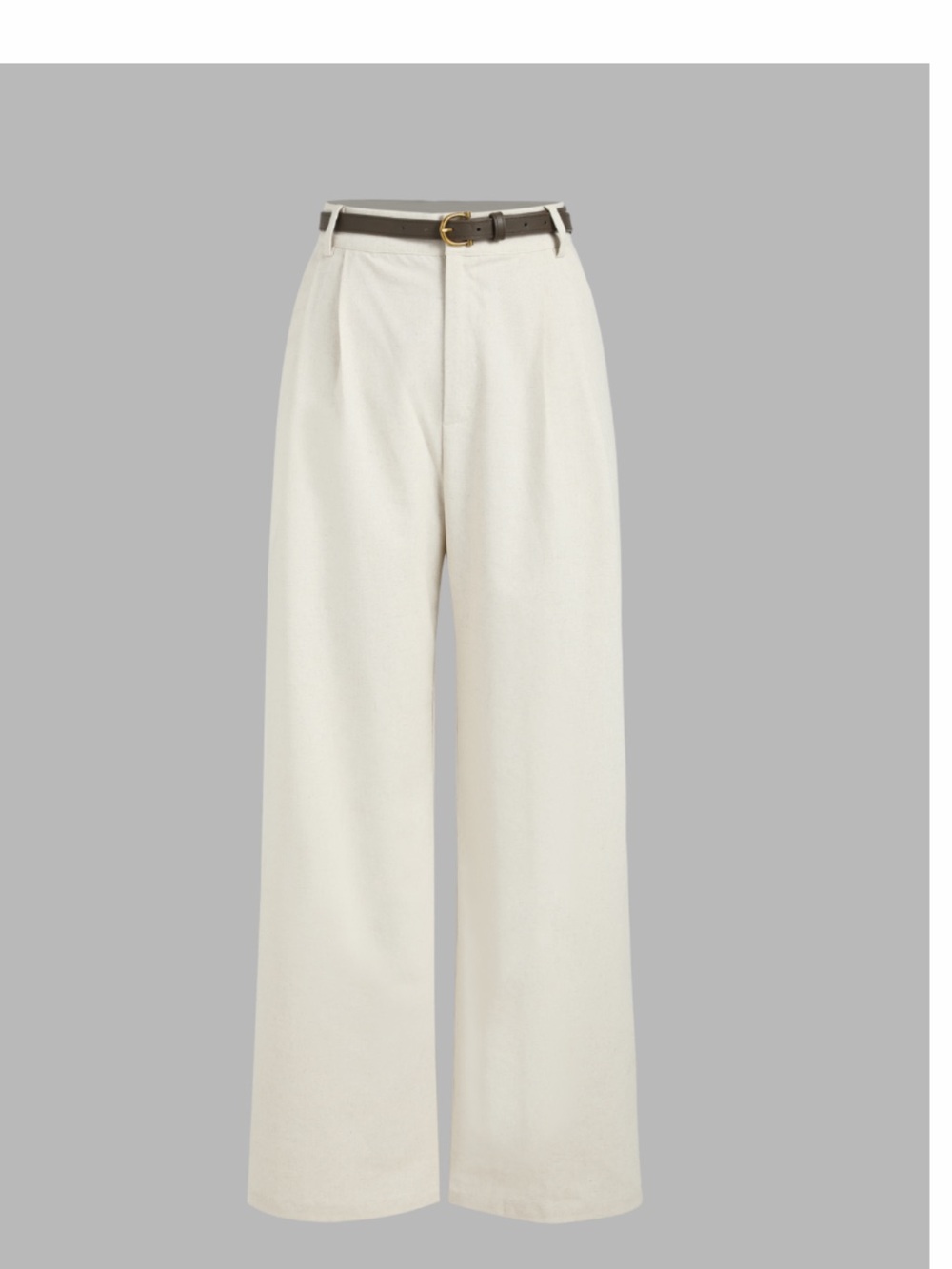 French Riviera Vacation Solid Linen Blend Belted Wide Leg Pants NWT